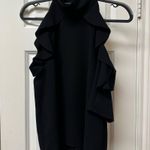 Topshop Black Halter Neck Ruffled Blouse size 4 Photo 0
