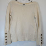 Ann Taylor Cream Sweater with Button Accents Photo 0