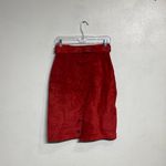 G III Leather Fashions Red Suede Leather Vintage Mini Skirt Sz 8 Photo 7