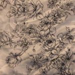 Pretty white scarf with blue outlined floral White Photo 4