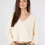 Free People Cream Popcorn Cropped Pullover Sweater Photo 0