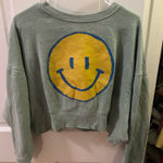 Boutique Smiley Face Cropped Crewneck  Photo 0