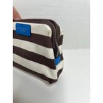 Henri Bendel  Cosmetic Bag Brown White Stripe Blue Strap Photo 3