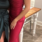 Lulus Red long silk burgundy/red formal dress Photo 0
