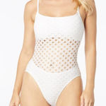 Carmen Marc Valvo NWT $98 White Crochet One-Piece Swimsuit 14 Photo 0