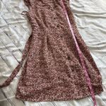 Monteau Y2K Burgundy Ditsy Floral Button Front Mini Dress Women’s Large Ruffle Photo 9