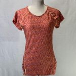 Athleta Pop Space Dye Orange Workout Shirt Size Small Photo 0