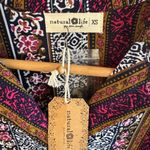 Natural Life NWT! Women’s  long sleeve collared knee length boho shirt dress XS Photo 2