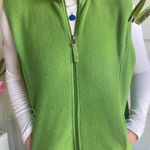 Y2k 90.s L.L. Bean Vibrant Green Fleece Women's Mountain Classic Fleece Vest Size L Photo 0