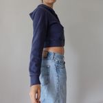 Brandy Melville Navy cropped zip up sweatshirt Photo 4