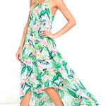 MINKPINK Women’s Sunshine Coast Light Blue Floral Print High-Low Dress Sz Small Photo 0