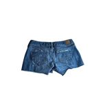 American Eagle Outfitters Distressed Stretchy Denim Shorts Mid Rise Size 4 Blue Photo 1