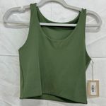 NWT Maheli Heli The Emma Sleeveless Seamless Scuba Neck Crop Top Sage Women's M Size M Photo 2