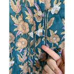 Perry Walker Collective Shirt Womens 1/Small Blue Blouse top Floral Button READ! Photo 6