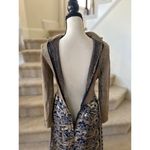 Vintage 60s/70s Metallic Gold & Navy Brocade Turtleneck Hostess Maxi Dress Photo 4