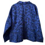 Susan Graver   Women Jacket 1X Blue Black Floral Evening Oriental Classic Buttons Photo 1