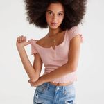 Aeropostale Seriously Stretchy High-Rise Denim Midi Shorts Photo 3