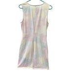 Venus  Pastel Tie Dye Rhinestone Ruched Side Sleeveless Midi Dress Womens Large Photo 8