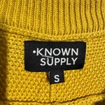 Known Supply Sweater Women S Mustard Yellow Organic Cotton Knit Fall Modest Prep Photo 5