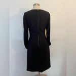 Kobi Halperin Silk Drew Jewel Neck Runch Black Long Sleeve Dress Size 4 Photo 5