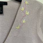 The Limited  Y2K Lilac Embroidered Knit V-Neck Sweater Top Size Large Photo 6