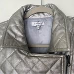 J. Society Quilted Silver Bomber Moto Jacket size S Photo 4