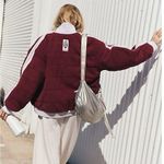 Free People NWT  FP Movement Fleecy Sherpa Scrunchy Pippa Jacket in Burgundy Red Photo 2