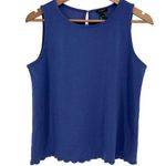 Ann Taylor Blue Purple Sleeveless Knit Scallop Hem Tank Top Size Small Stretch Photo 0