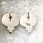 Onyx TAXCO Black Cabochon Sterling Silver Southwest Style Post Back Earrings Photo 3