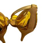 Liliana Women’s Ankle Strap Heels Size 8.5 4.5” Heel Gold Metal Details Photo 2