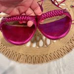 NWOT Idore Pink Metallic Leather Lace Photo 4