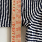 J. McLaughlin  Navy Blue &‎ White Striped Knit V-Neck Pullover Sweater Top XL Photo 6