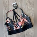 Puma floral Black and Cream Sports Bra Photo 5