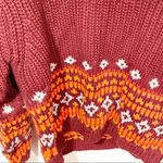 Urban Outfitters  Kimchi Blue Red Printed Fair Aisle Lace Up Scout Sweater NEW Photo 4