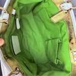 Coach Vintage rare  Straw ladybug leaf tote bag purse rhinestone handbag summer Photo 4