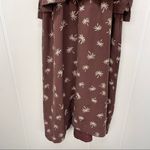 Madewell 100% Silk Mini Dress Size 0 Palm Tree Chocolate Brown Photo 4
