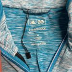 Adidas Mixed Media Golf Jacket Solar Blue White Heathered Thumbholes Size Medium Photo 2
