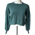 Dreamers by Debut Crewneck Cropped Green Sweater, Sz XS Photo 0