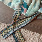 Camilla  silk floral print deep cut floral print dress with rhinestone waist belt Photo 8