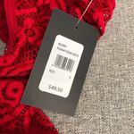 Frederick's of Hollywood  Kerry Asymmetrical Bodysuit Lace Sheer Red S Photo 2