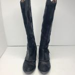 Donald J Pliner Devi Tall Black Knee High Riding Moto Biker Leather Boots 7.5M Size 7.5 Photo 3