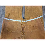 Boutique Europa 100% Genuine Leather Tan Pants Lace Front Women's Size 6 Brown Photo 8