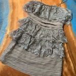 J.Crew  Silk and lace tiered mini dress straps tiered metallic gold nude Photo 0