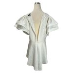 Ups And Downs Women’s White Keyhole Blouse Flared Short Sleeve Plus Size 3X Photo 4