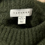 Topshop Women's Green Chunky Knit Mock Neck Oversized Sweater Size S US 4-6 Photo 10