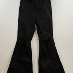 Cello  High Rise Super Flare denim jeans black wash distressed knees size 7 NWT Photo 0