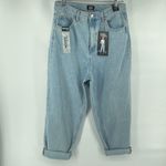 Simple Society  High waist rise balloon jean jeans roll cuff NEW NWT light wash Photo 3