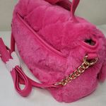 Juicy Couture Les's Get Cozy Crossbody Pink Flash Faux Fur Photo 2