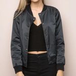 Brandy Melville ‎ | Lightweight Snap Button Bomber Jacket in Black One Size Photo 1