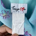 Teeze Me Vintage Y2K Light Blue Floral Cowl Neck Midi Dress Party Size XS Flirty  Photo 4